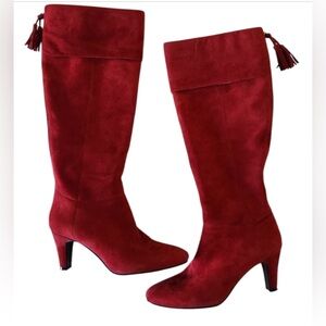 Bandolino Red Suede Westside Knee High Boots
